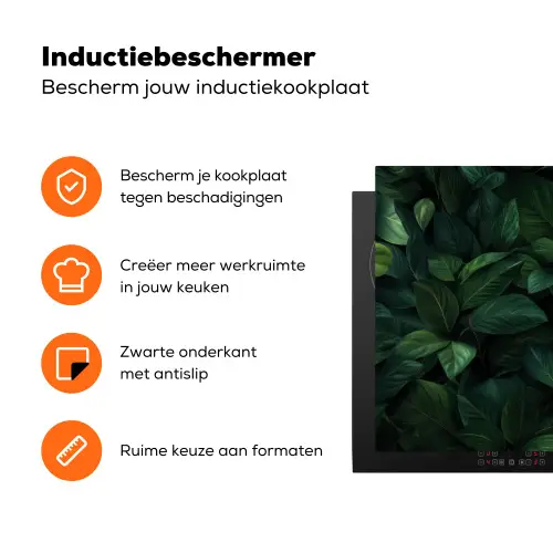 Bladeren - Ovaal - Groen - Nerven Inductie beschermer vinyl 3mm klein -zzzzzzz-td-ups
