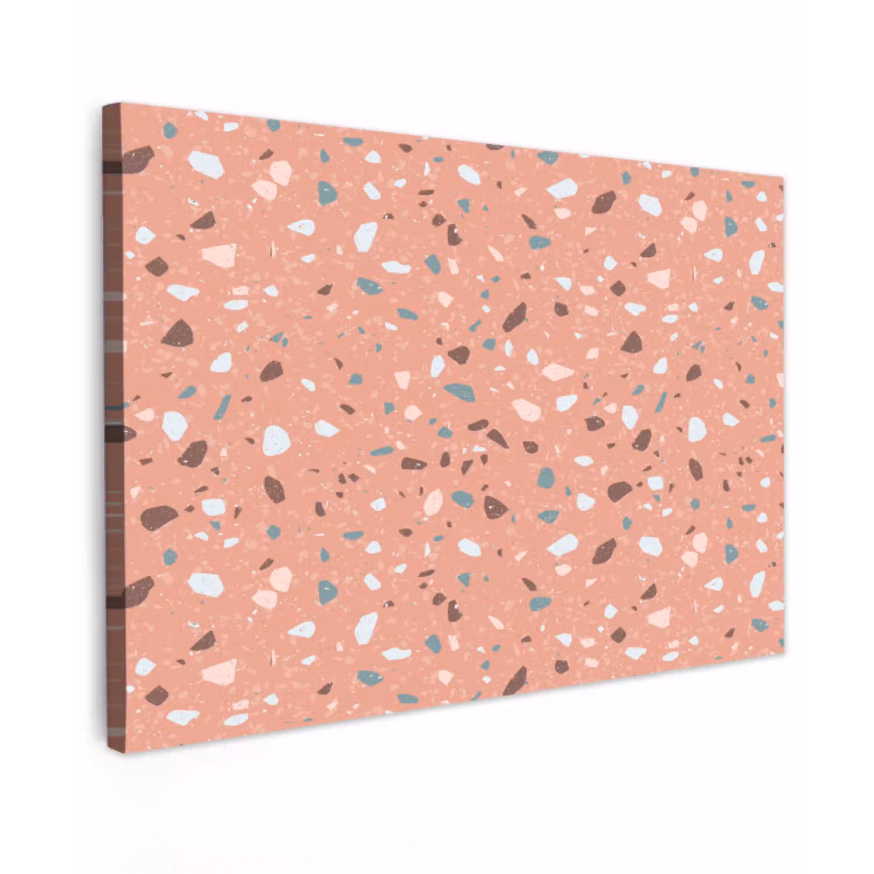 Terrazzo -  Patroon - Kleurrijk - Roze - Blauw Tuinposter op houten frame 2 cm dik klein 845 -3d