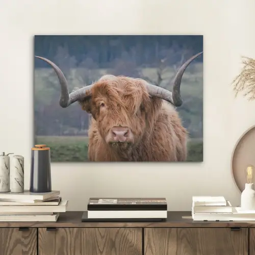 Schotse Hooglander - Koeienkop - Landschap - Natuur - Koe PET vilt klein -sfeer1