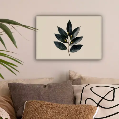 Laurierbladeren - Bloemknoppen - subtiel canvas 2cm klein -sfeer1