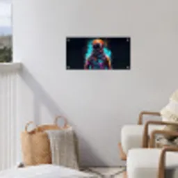 Astronaut - Neon - Gaming - Ruimte tuinposter los doek klein -sfeer8