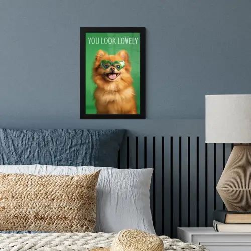 Hond - Zonnebril - Valentijn - Love fotolijst zwart zonder passe partout klein -sfeer3