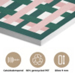 Vlechtpatroon - Groen - Roze - Grafisch PET vilt klein 837 -closeup_NL