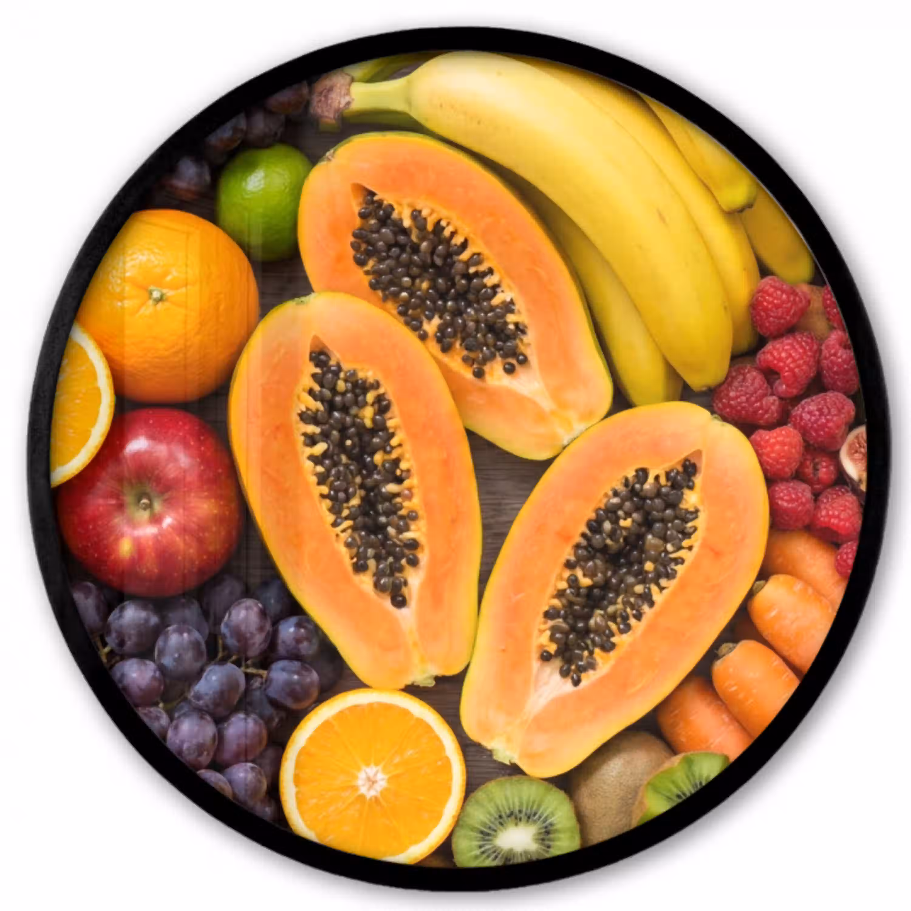 Eten - Fruit - Groenten - Vers - Kleurrijk Fotolijst rond zonder passe partout klein -3d