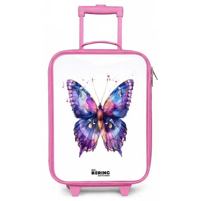 Paarse prachtvlinder Kinderkoffer - Roze klein -zz3dotto