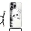 Eenden - Waterlelies - Riet - Zwart Hoesje iPhone 16 Pro Max met koord klein -3d