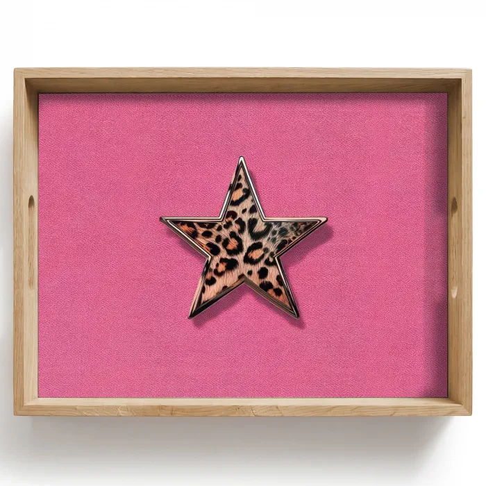 Ster - Luipaard - Print - Roze Dienblad Rechthoek middel -z3d_shopping