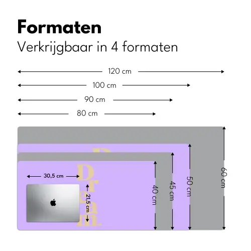 Dream - Paars - Typografisch Muismat XXL klein -sfeer5