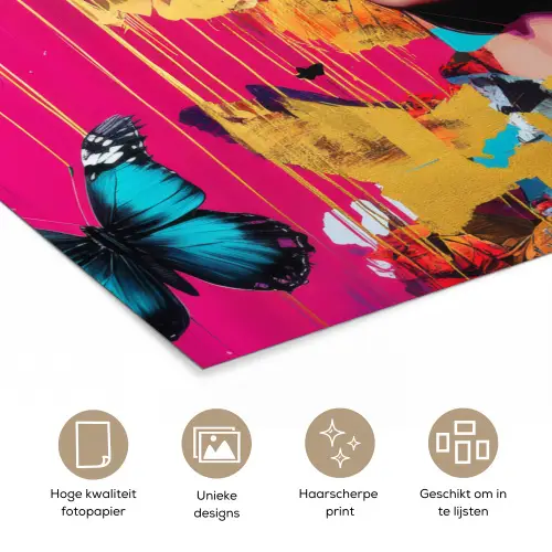 Vrouw - Abstract - Kleurrijk poster papier klein -closeup_NL