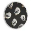 Oesters - Zwart - Vissen - Goud Akoestische PET Vilt - Rond klein -3d