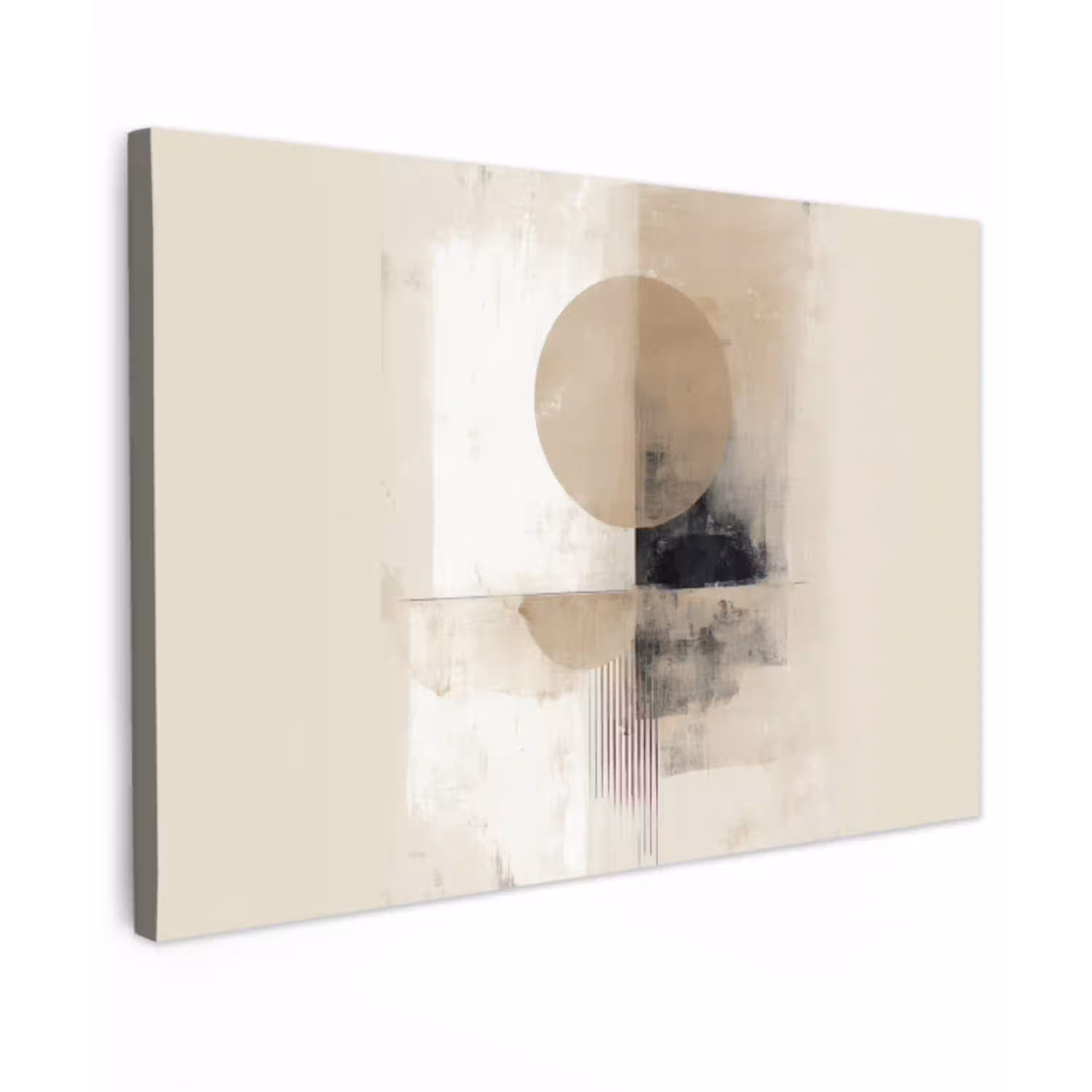 Cirkel - Compositie - Diepte - Beige canvas 2cm klein -z3d