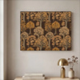 Bomen - Patroon - Bruin Textielframe zwart klein 947 -sfeer2