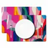 Vormen - Golvend - Abstract - Felroze Placemat vinyl groot -zzsfeer2_Kitchenyeah-website