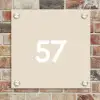 Effen - Beige - Traditioneel Naambord Vierkant klein -sfeer2