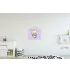 Eend - Sjaal - Paars textielposter latten blank klein -kinderkamer