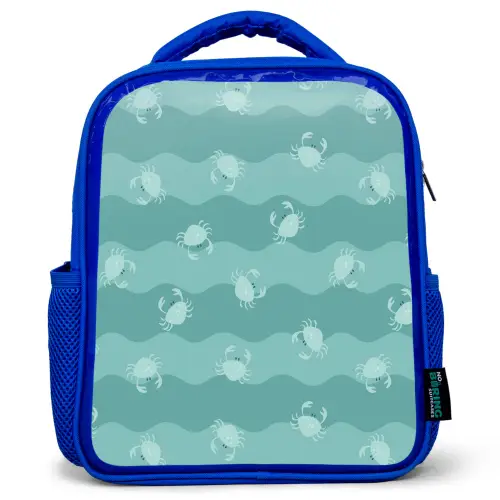 Zee - Dieren - Blauwe krab - Blauw Kinderrugzak - Blauw middel 862 -3d