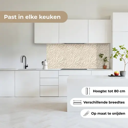 Zebra - Patroon - Beige keuken achterwand 2 middel 871 -sfeer4_NL