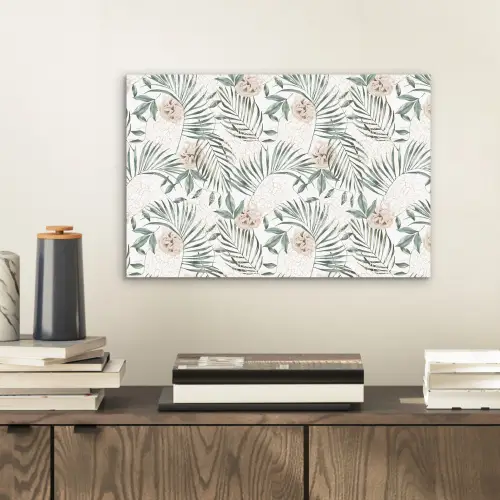 Bohemian - Bloemen - Bladeren - Jungle - Tropical aluminium wit klein -sfeer1