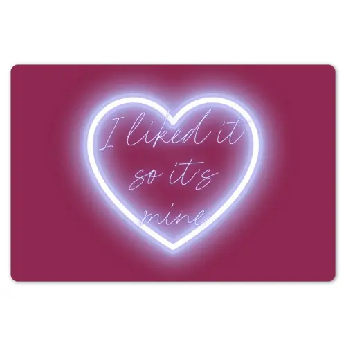 I liked it so it's mine - Neon hart - Roze Placemat vinyl groot -zzsfeer1_Kitchenyeah-website