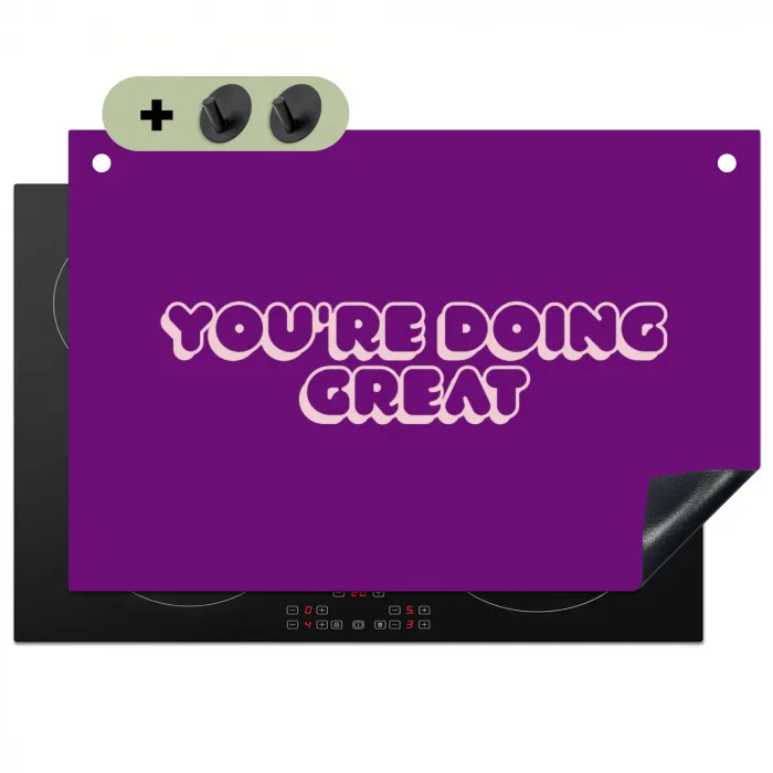 You're doing great - Paars - Bubble letters Inductie beschemer met haakjes klein -3d