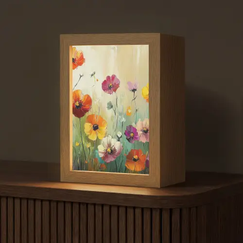 Kunst - Bloemen - Lente - Natuur Light Box met kabel (Tafellamp) klein -z3d_website