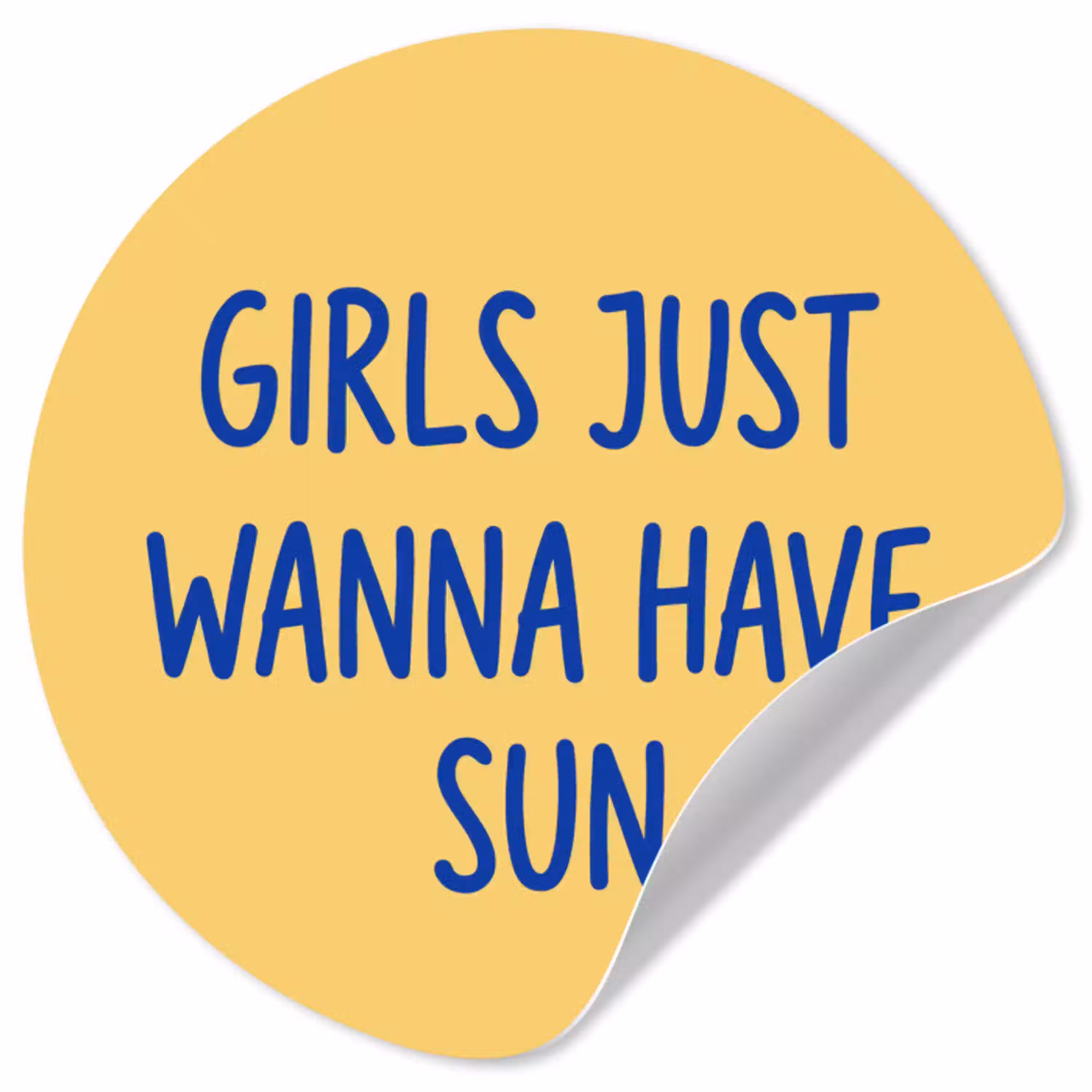 Tekst - Zon - Zomer - Modern - Geel Wandcirkel behangsticker klein -3d