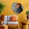 Vogel - Realistisch - Veren - Bruin Wandcirkel Organisch Plexiglas middel -sfeer4