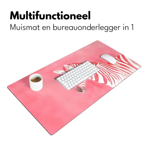 Zebra - Pink - Verf Muismat XXL klein -sfeer4