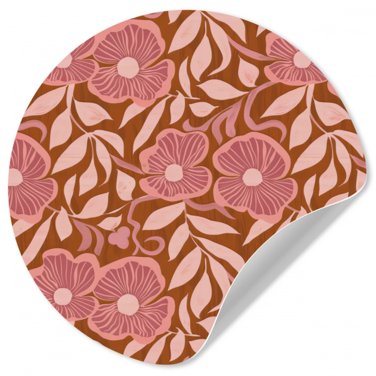 Sfeer - Bloemen - Roze Wandcirkel behangsticker klein 186 -3d