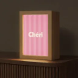 Gestreept - Roze - Chéri Light Box met kabel (Tafellamp) klein -z3d_website