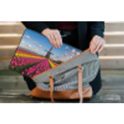 Tulpen - Holland - Molen - Kleurrijk laptophoes neopreen klein -tas