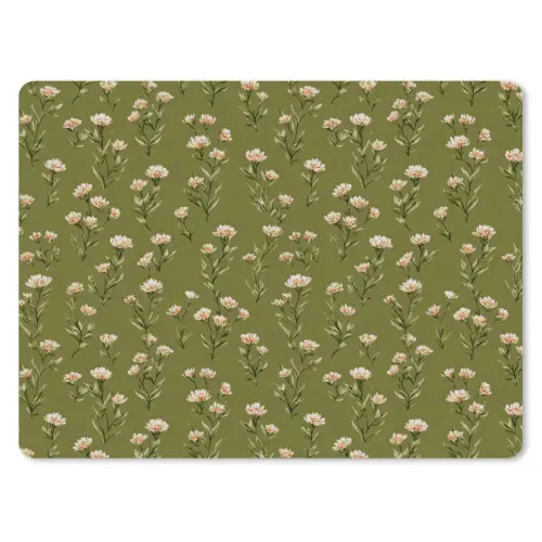 Landelijk - Bloemen -  Groen muismat rubber klein 262 -3d