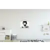 Vrouw - Lolly - Zwart - Wit textielposter latten blank klein -kinderkamer