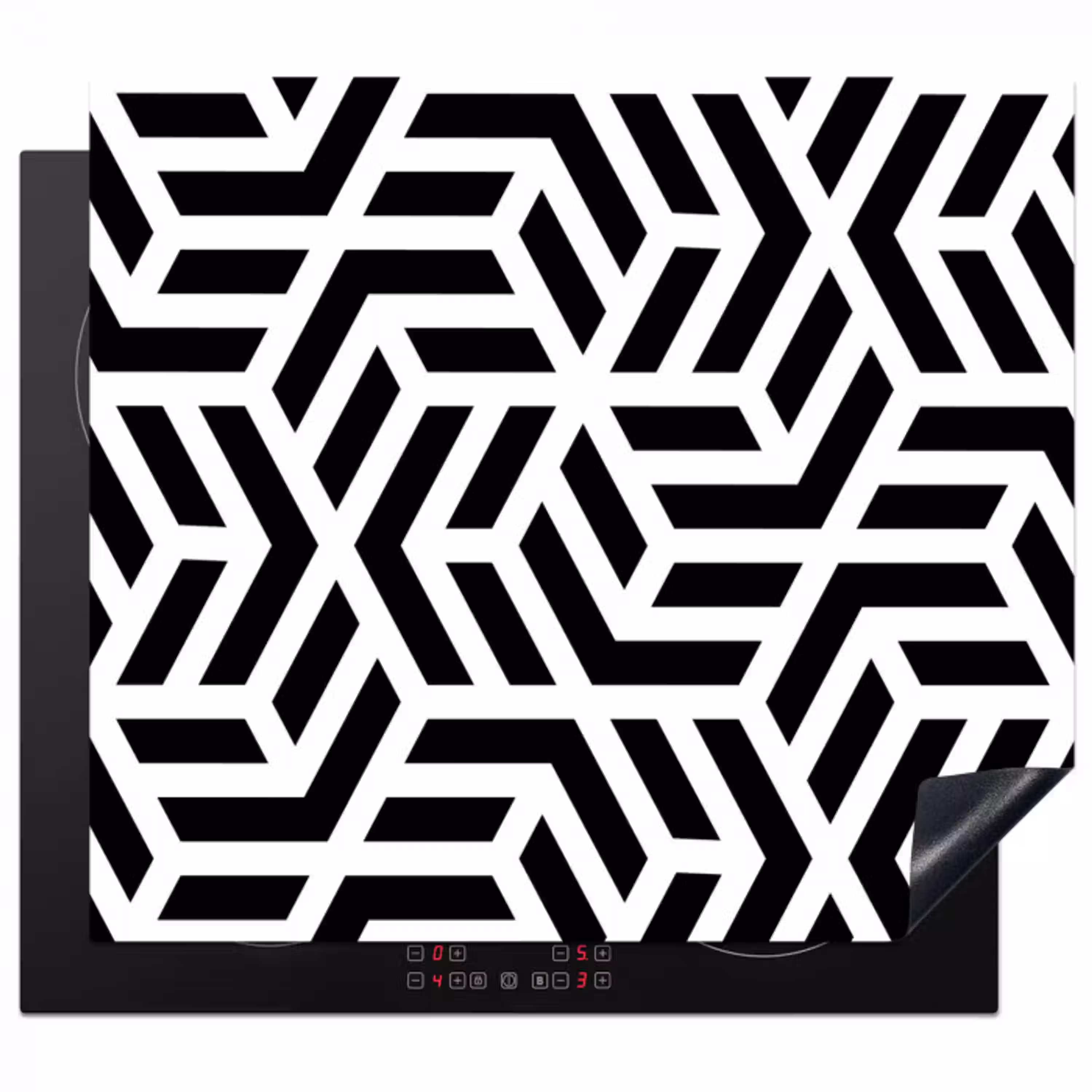 Geometrisch Labyrint Inductie beschermer vinyl 3mm middel -3d