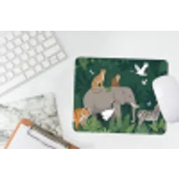 Tropisch - Jungle -  Groen muismat rubber klein -witbureau