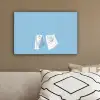 Lakens - Waslijn - Blauw - Minimalistisch canvas 2cm klein -sfeer3
