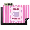 More coffee - Roze - Paars - Strepen - Mok Inductie beschemer met haakjes klein -3d