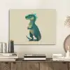 Dinosaurus - Turquoise - Stekels PET vilt klein -sfeer1