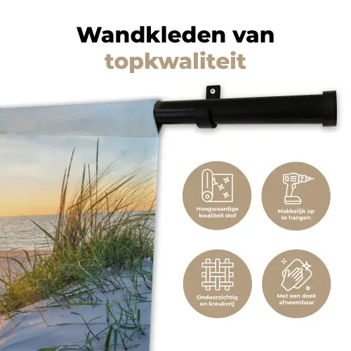 Strand - Zon - Duin - Gras - Zand - Horizon Wandkleed katoen klein -sfeer2