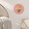 Illustratie - Bloemen - Rand - Roze Akoestische PET Vilt - Rond klein -sfeer4