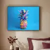 Ananas - Blauw - Tropisch - Vrolijk Textielframe zwart klein -sfeer1