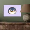Pinguïn - Paars - Schattig aluminium wit klein -sfeer2