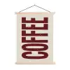 Koffie -Japandi - Rood - Vintage textielposter latten blank klein -3d