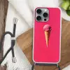 Schepijs - Roze - Hoorntje Hoesje iPhone 16 Pro Max met koord klein -sfeer4