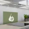 Vijgen - Minimalistisch - Getekend - Mosgroen keuken achterwand spatscherm klein -3d_schuin