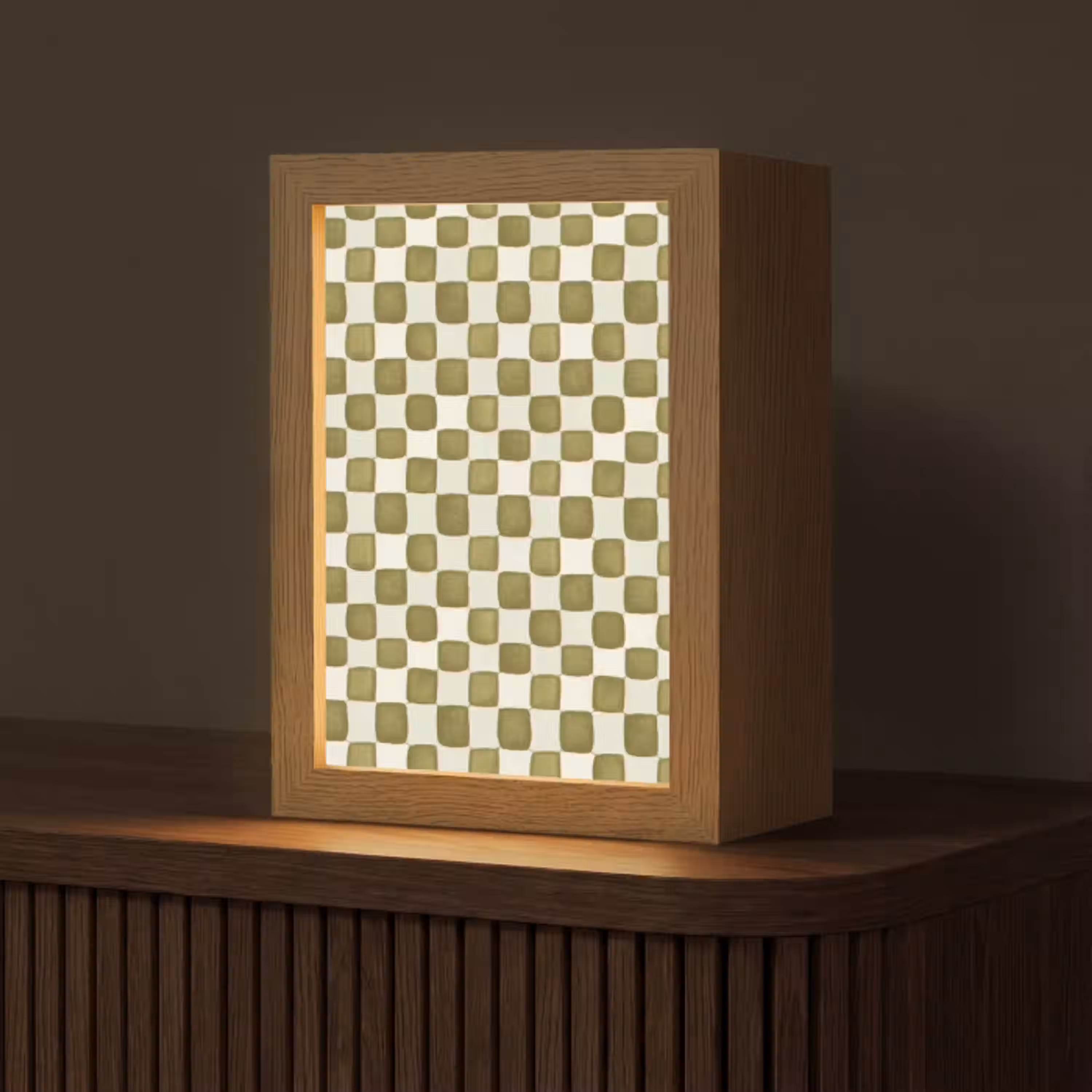 Schaak - Patroon - Groen Light Box met kabel (Tafellamp) klein 925 -z3d_website