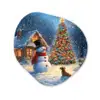 Kerstwonder - Winteravond - Kleurrijk Wandcirkel Organisch Forex 3mm klein -3d