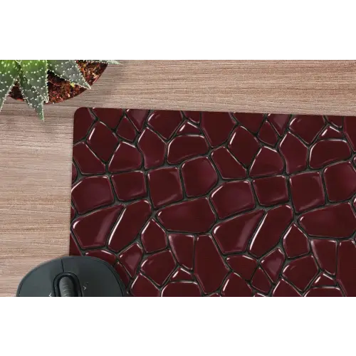 Mozaïek - Tegel - Bordeauxrood muismat rubber klein 262 -closeup