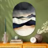 Bergen - Donkerblauw - Landschap Wandcirkel Ovaal Glas middel -sfeer2