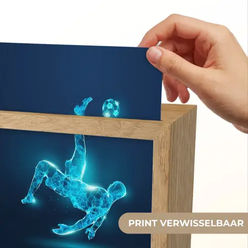 Voetballer - Blauw - Neon Light Box met kabel (Kinderlampje) klein -USP_websiteprintNL
